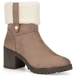 Olivia Miller Amy Women's Sherpa Cuff Boots, Size: 8.5, Brown